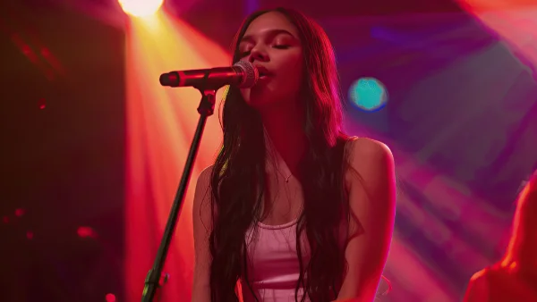 Olivia Rodrigo singing live in concert