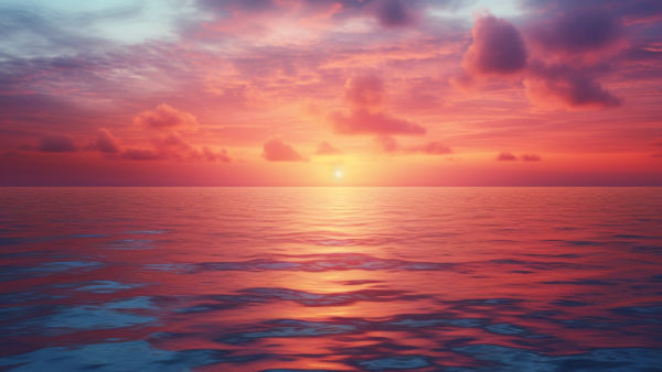 A beautiful sunrise over a calm sea
